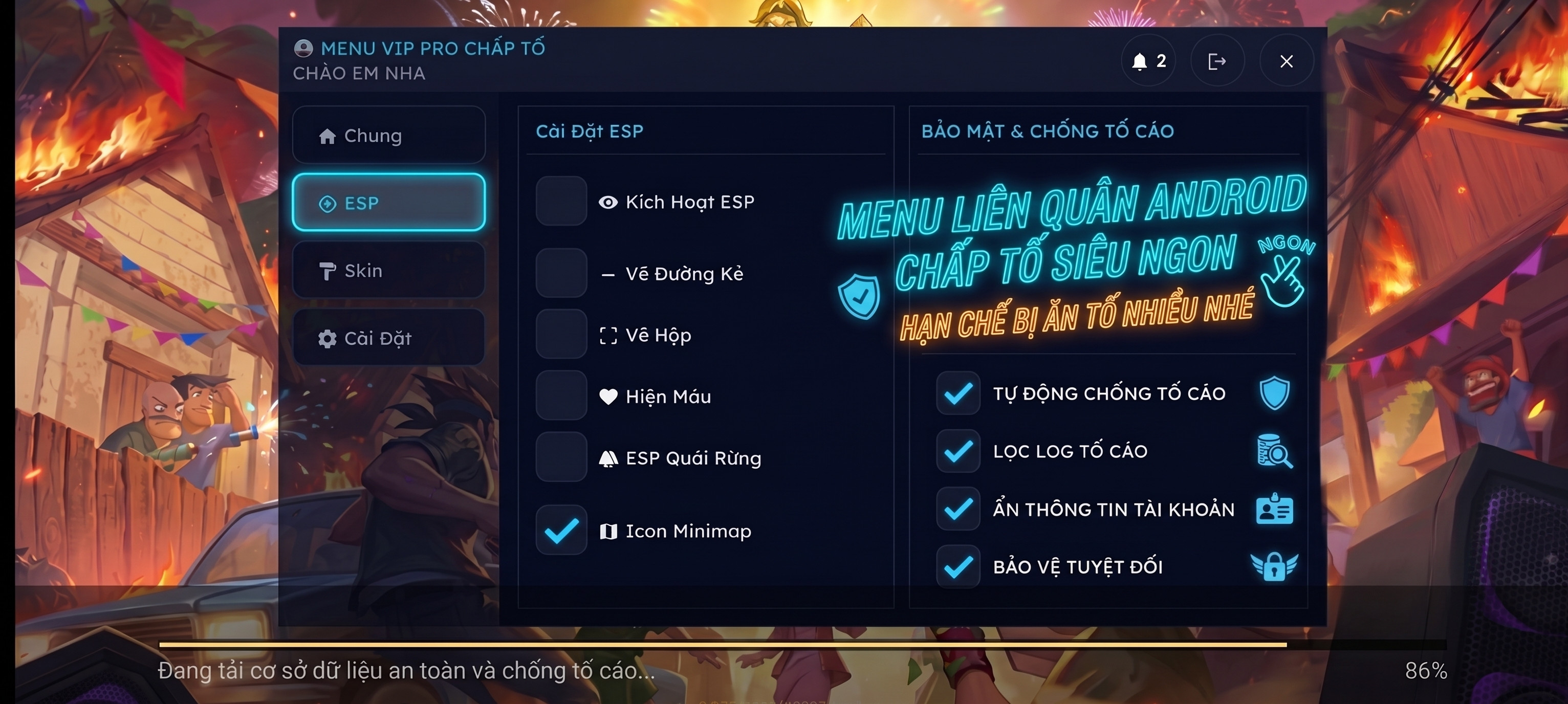 MENU LIÊN QUÂN ANDROI CHẤP TỐ [ APK ]